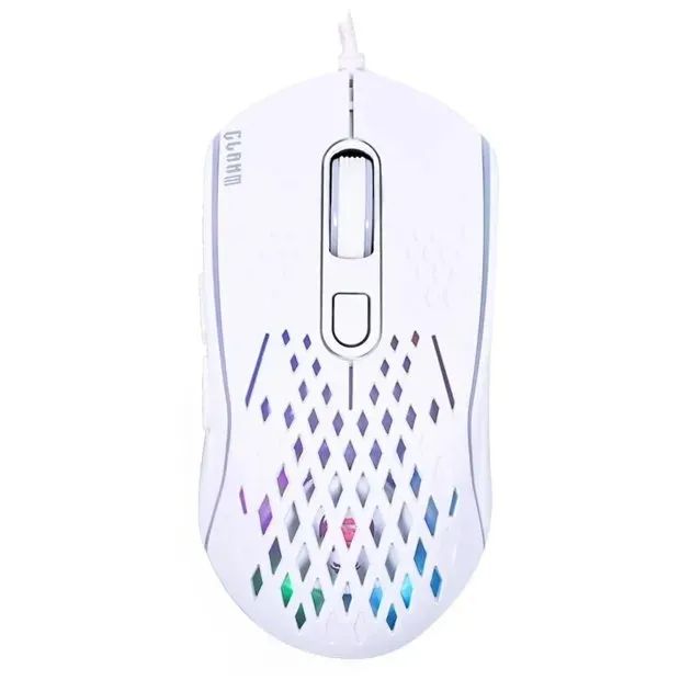 Mouse Gamer Clanm Slits MK397, RGB, 7200 DPI, 7 Botoes, Branco, MOUSESLITS