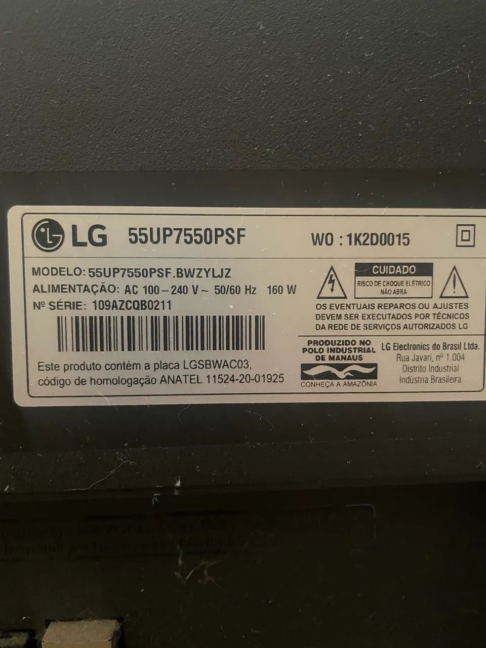 Televisão LG 55 polegadas danificada - Foto 3