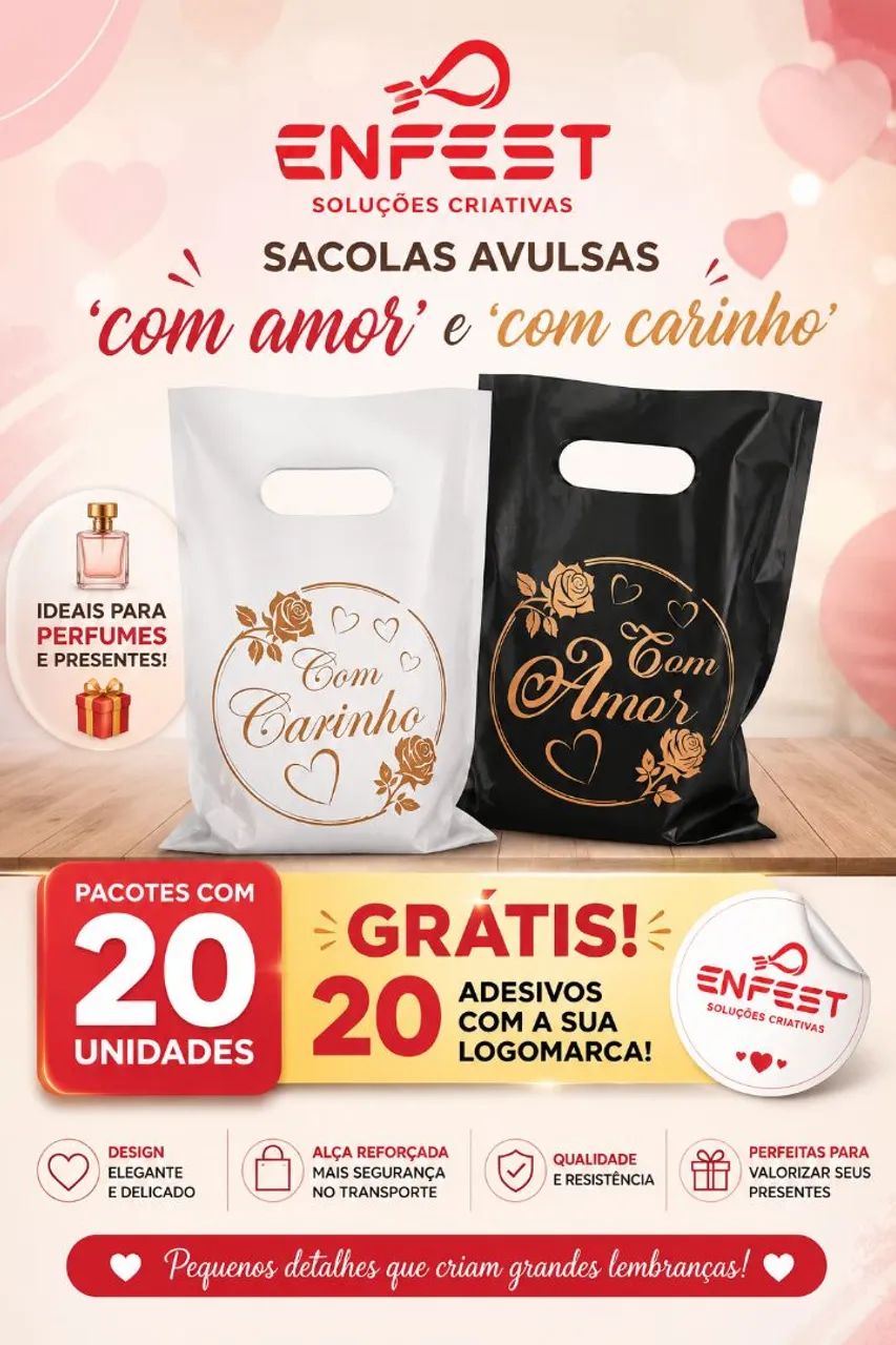 Sacolas para presentear 