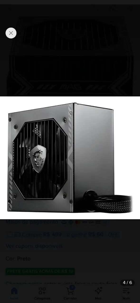 Fonte Atx 650w Msi Mag A650bnl 80 Plus Bronze