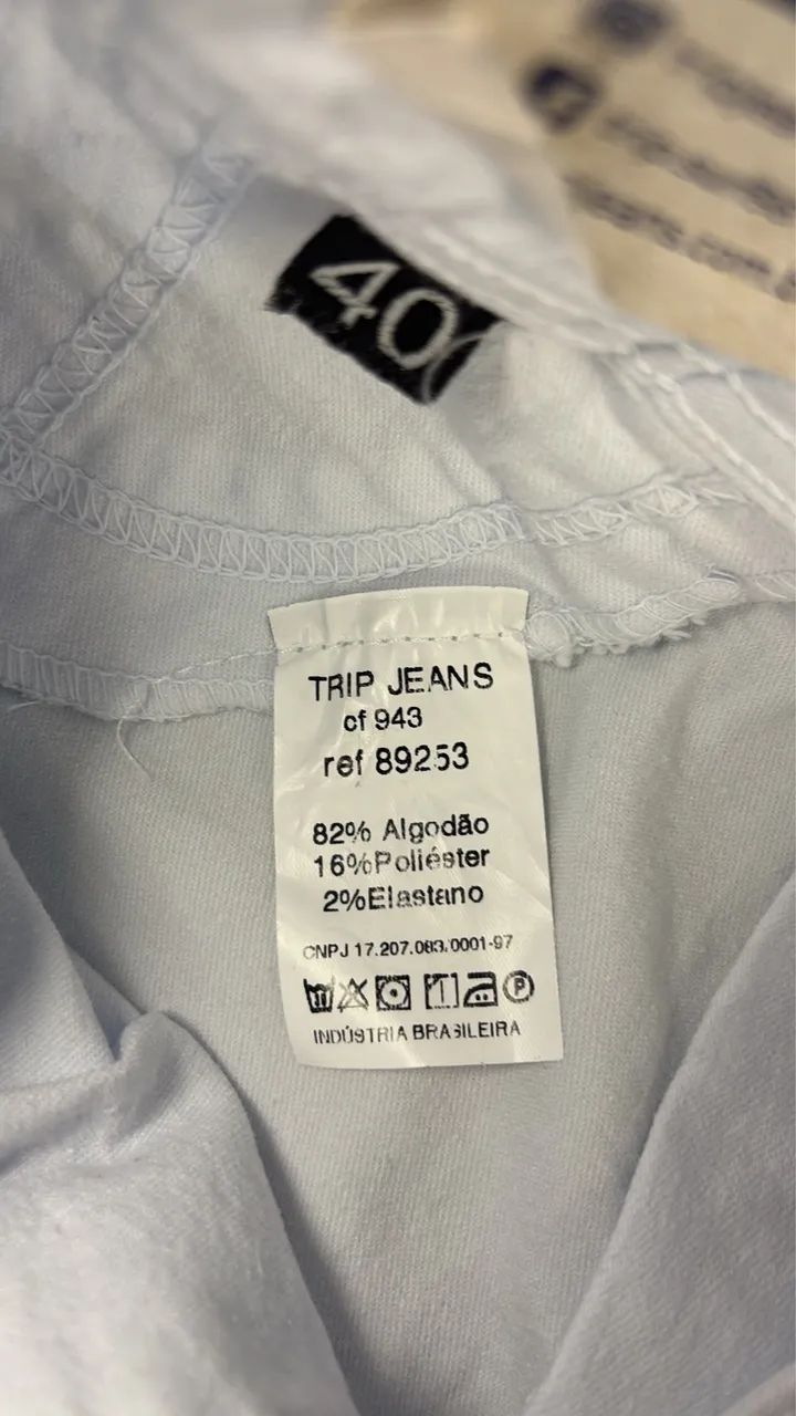 Calça trip jeans branca NOVA 40 veste 38 - Foto 4