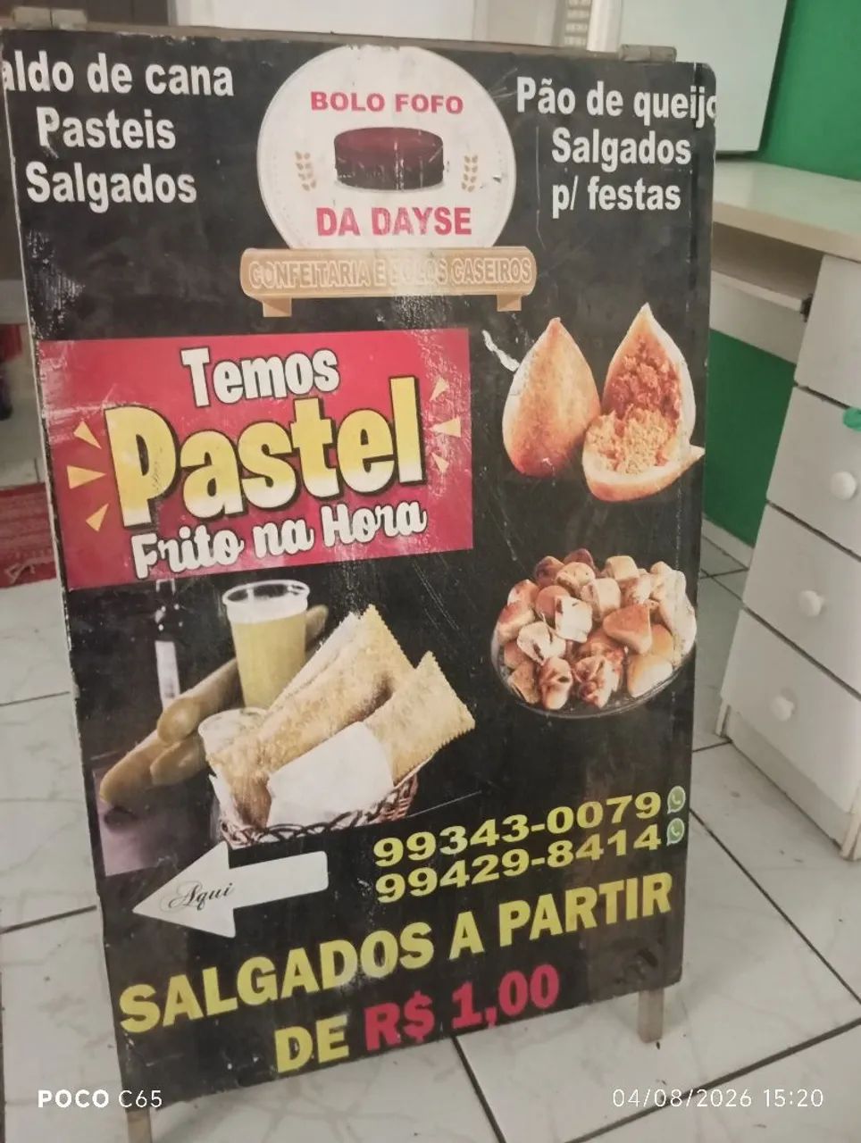 Cavalete placa de anúncio