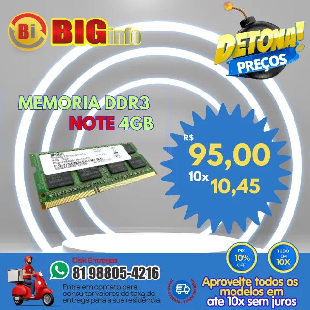 Memoria Notebook DDR3 DDR4 DDR5 Notebook Varias - Em ate 10x Fixas - Foto 5