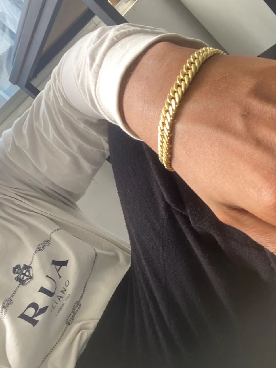 Pulseira de Ouro 18k Duplo Grumet 12g - Foto 3