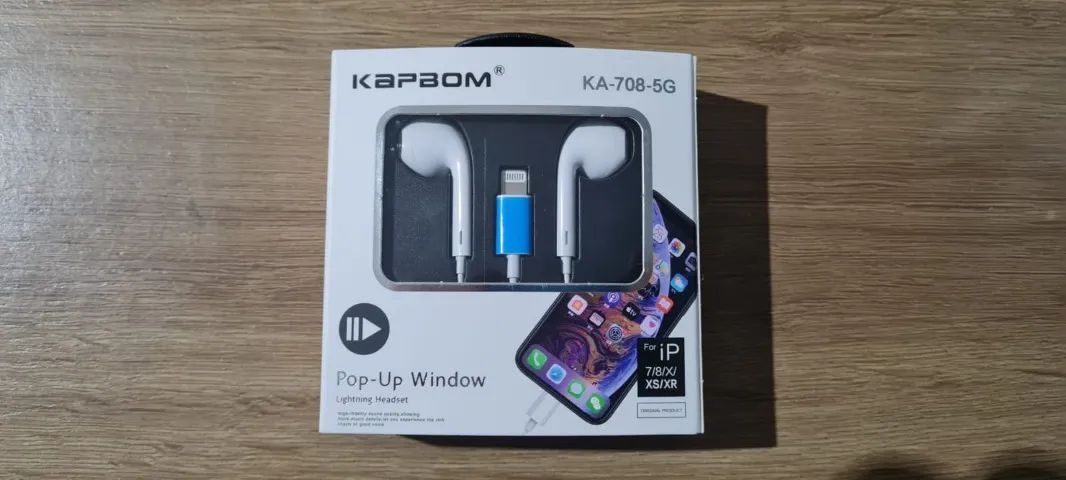 Fone de Ouvido Lightining/Bluetooth iPhone 7/8/X/XS/XR - KA-708-5G