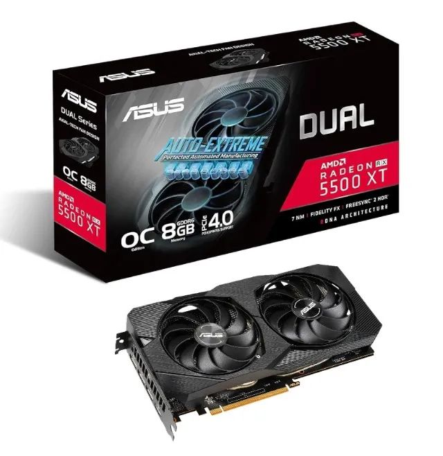 Placa de Vídeo Asus Dual AMD Radeon RX 5500 XT EVO 8GB GDDR6