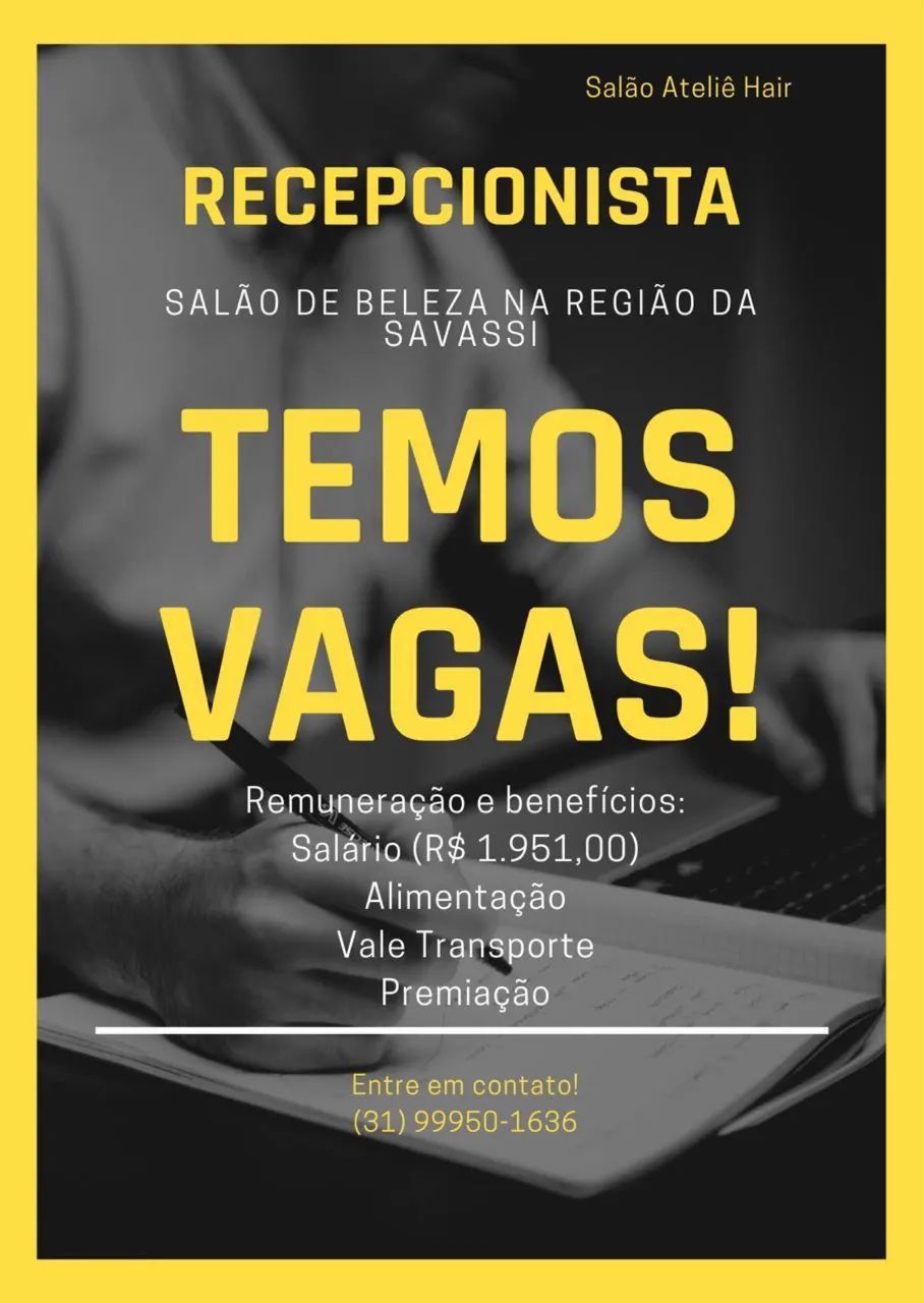 Vaga de recepcionista 