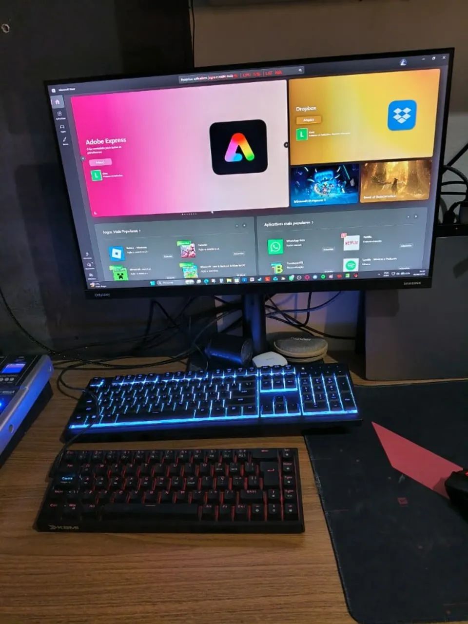 Teclado gamer mecânico switch gateron brown