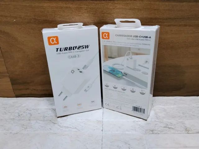 Carregador Turbo A Gold 25w com Cabo Tipo-C e iPhone - Foto 2