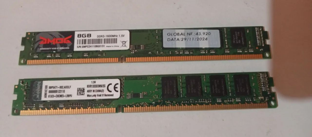 Memória ram ddr3 8g 