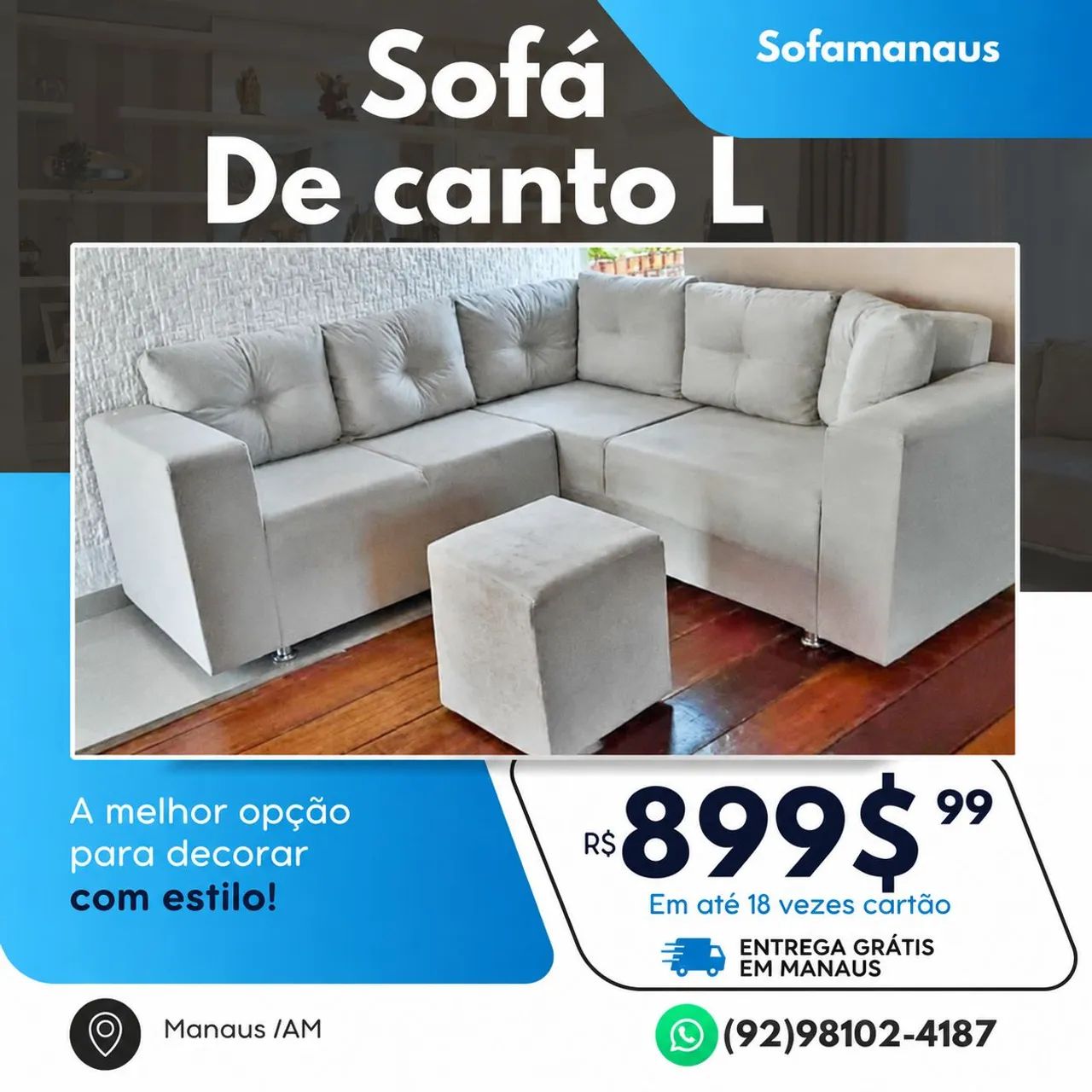 SOFÁ DE CANTO L PRONTA ENTREGA  - Foto 3