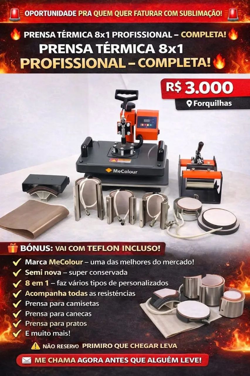 Máquina sublimação mecolour 8x1