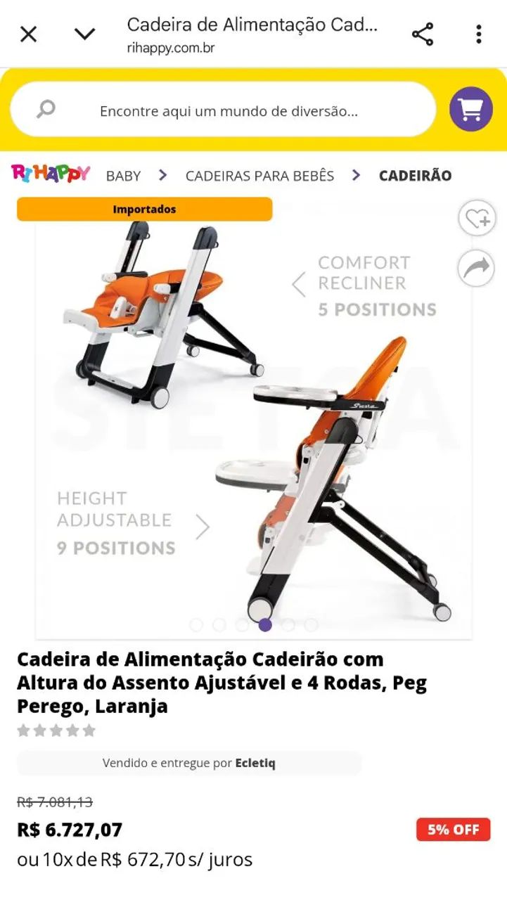 Cadeirinha de alimentação  - Foto 2