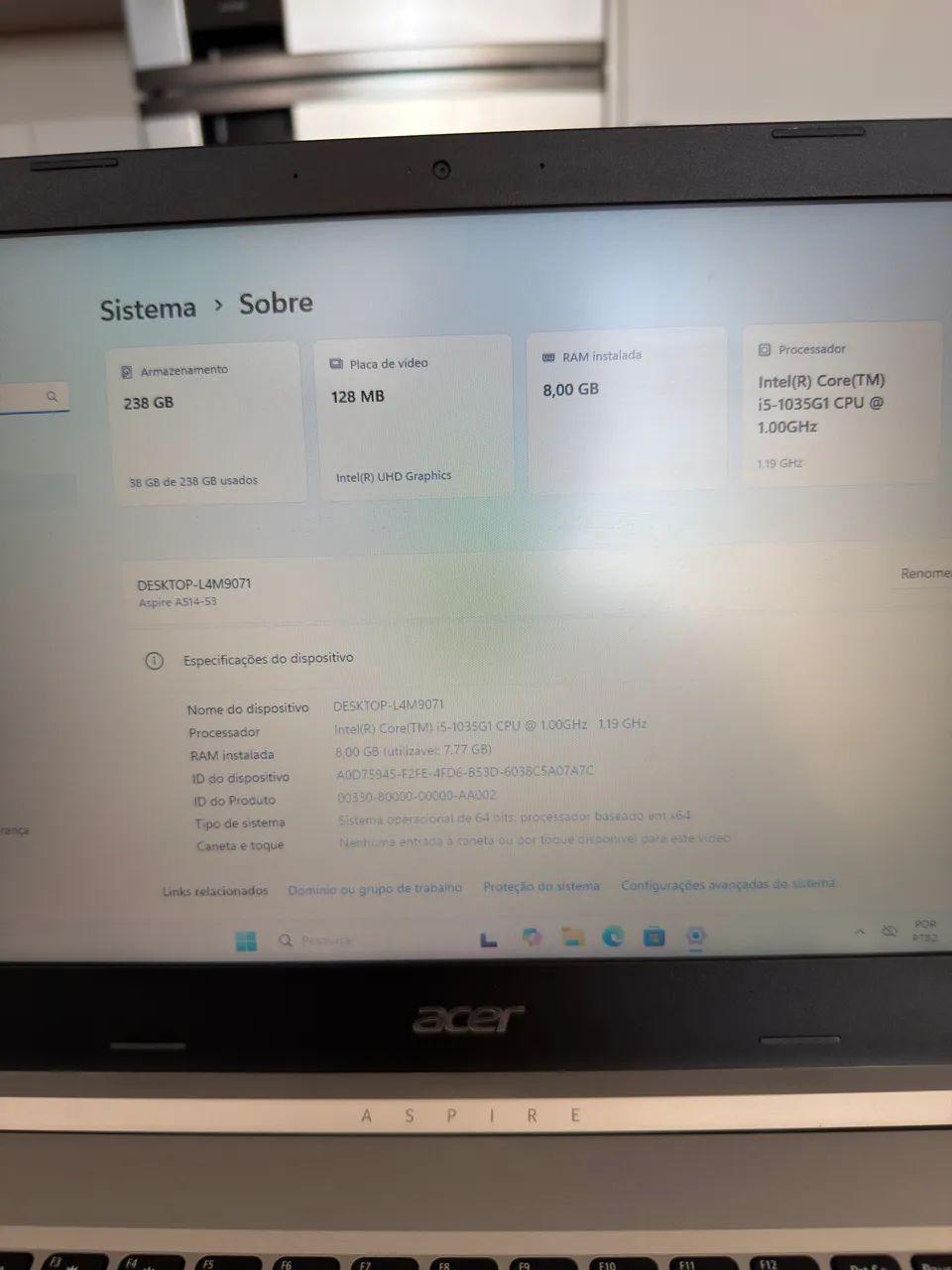 Notebook Acer Aspire 5 A514-53 | Intel Core i5 10ª Ger. | 8 GB RAM | SSD 256 GB - Foto 3