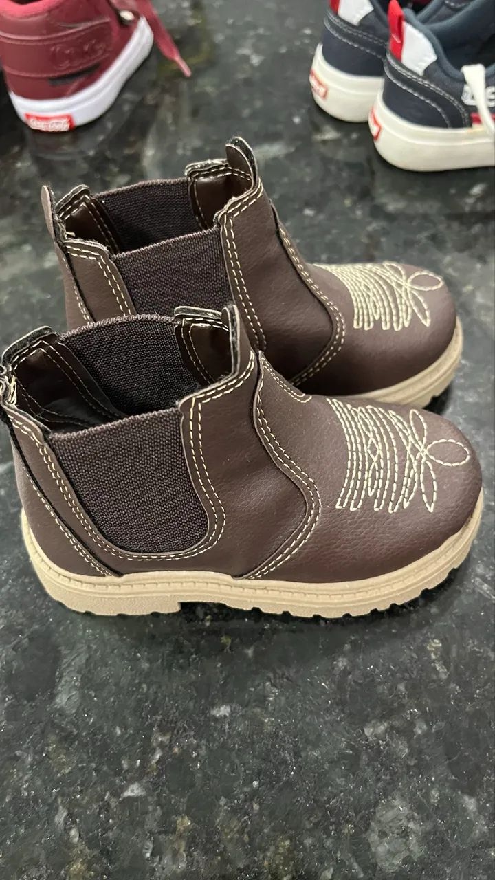 Bota de couro infantil - Foto 2