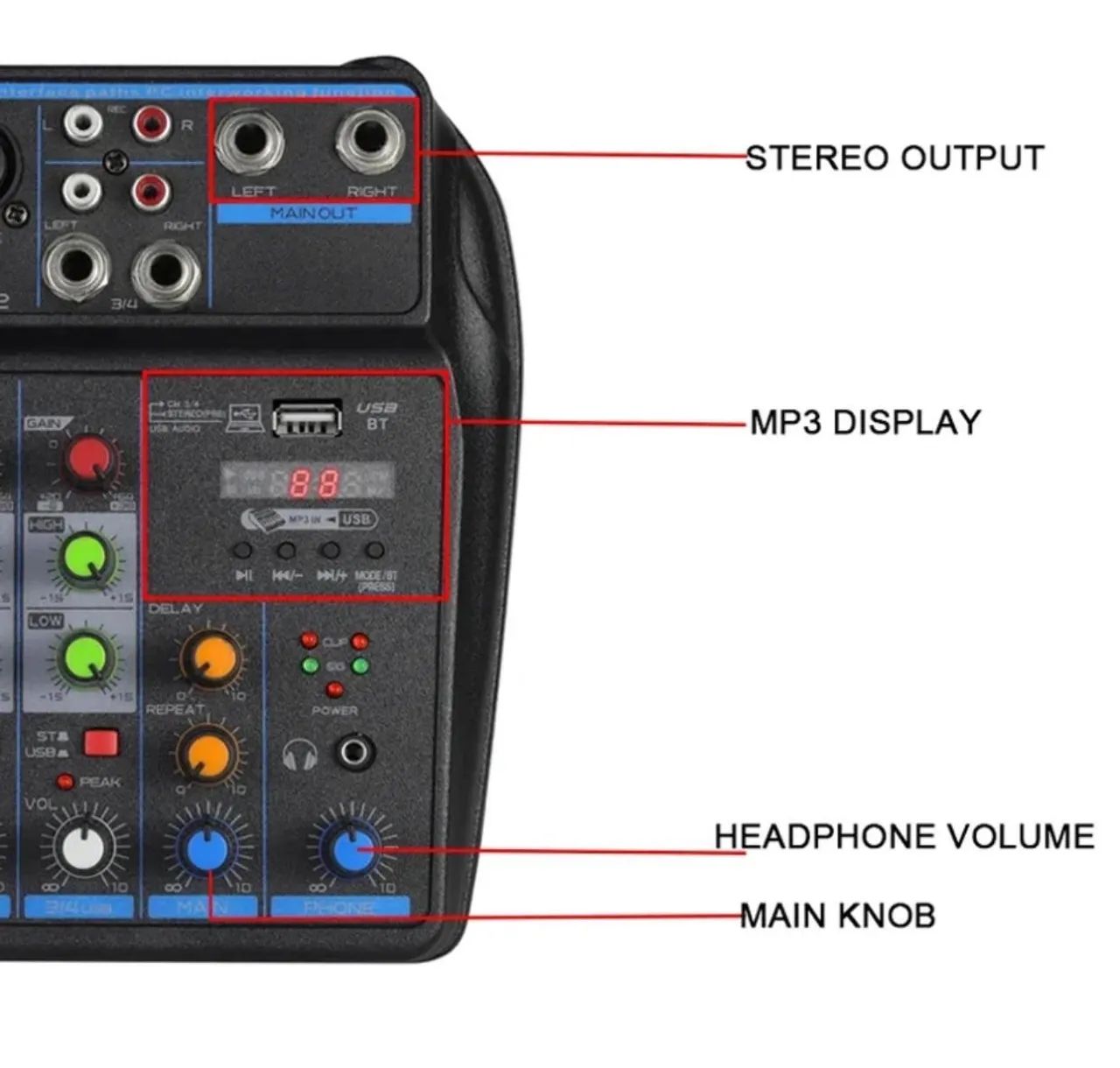 Mesa mixer Interface Profissional 4 Canais MP3 (NOVA) - Foto 2