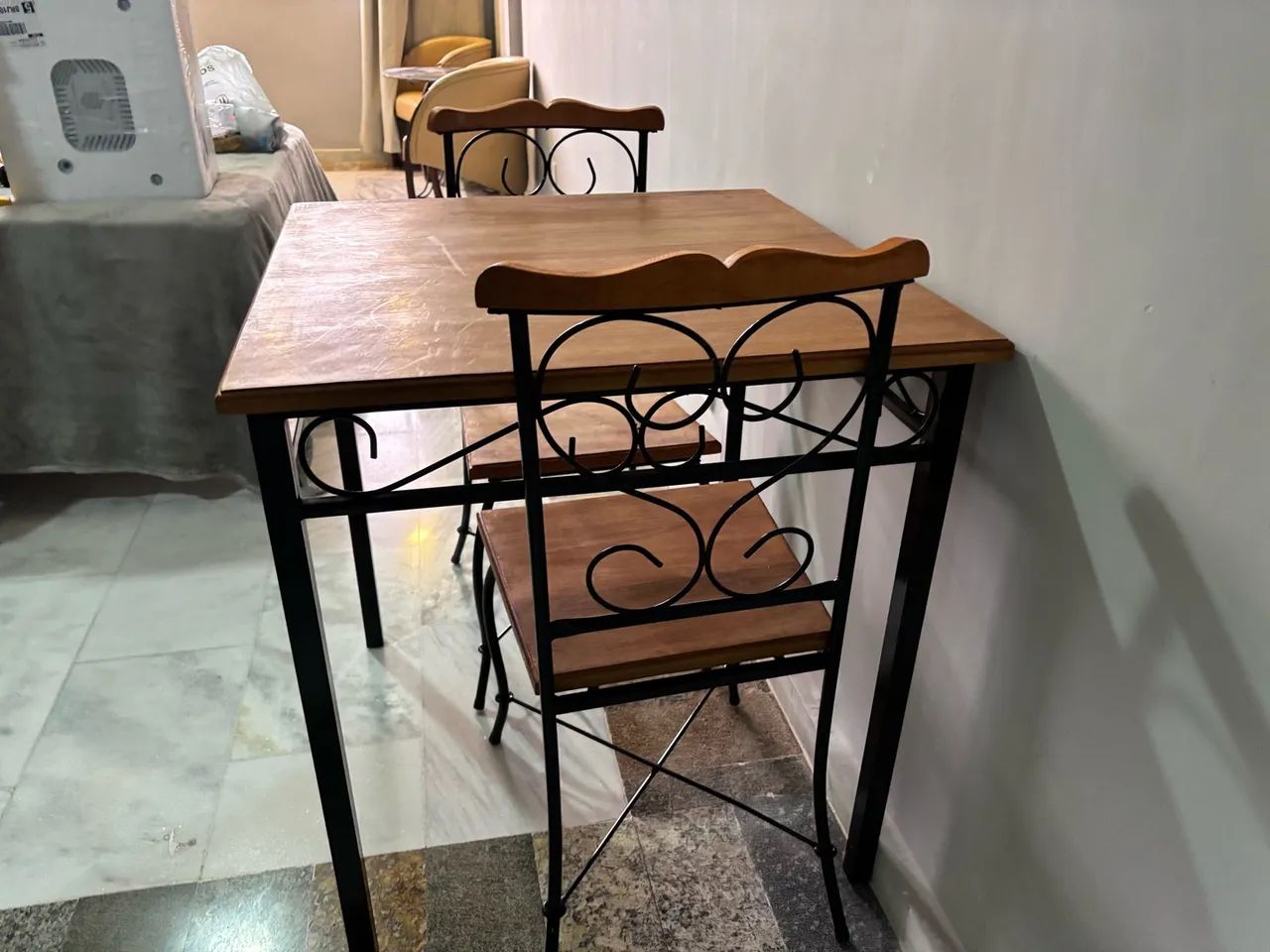Mesa rustica madeira e ferro - Foto 4