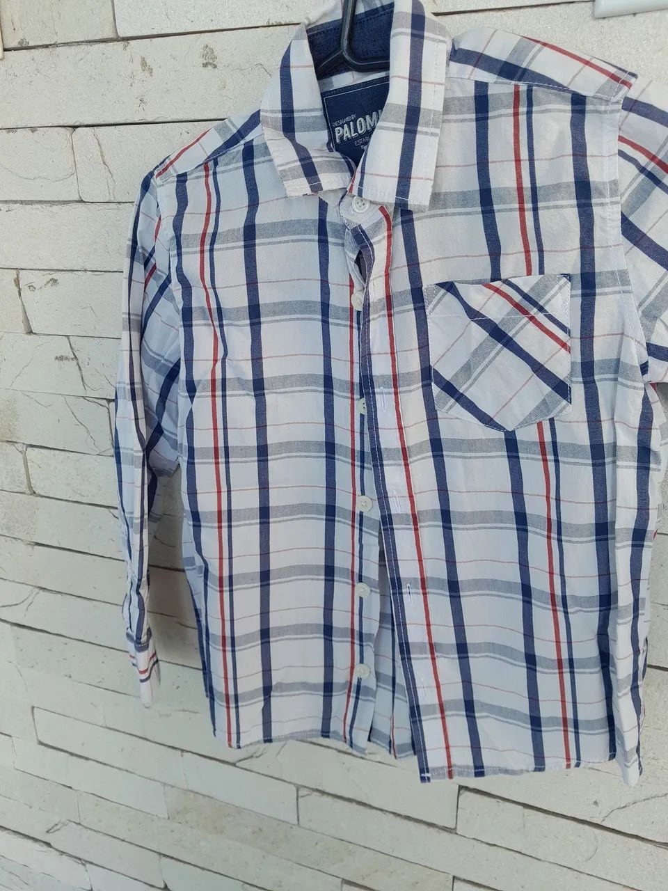 Camisa Manga Longa Xadrez Infantil 
