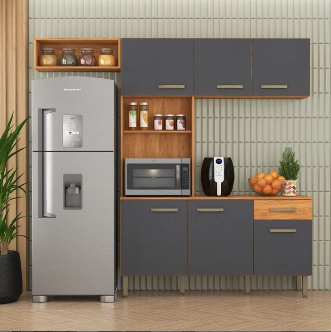 Cozinha Compacta Urban 2,20 m Cinamomo e Grafite - Foto 5