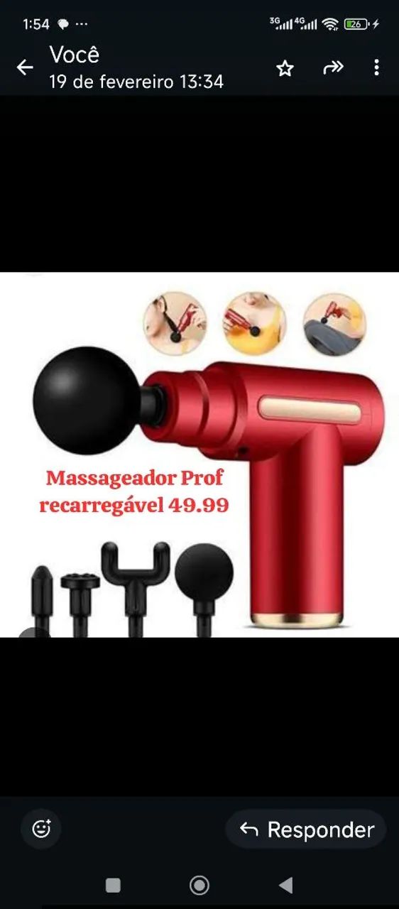 Massageador Prof eletrico  carregavel