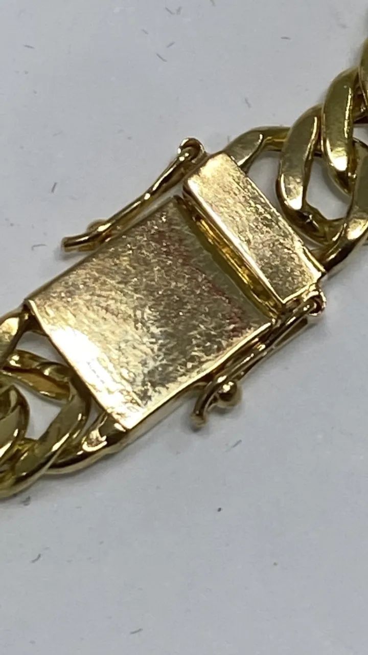 Pulseira de Ouro 18k Duplo Grumet 12g - Foto 2