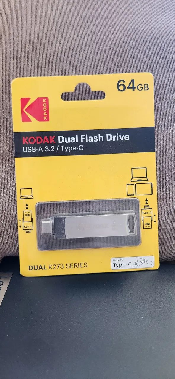 dddag　３キロ分 Pen Drive Kodak K273 64GB Dual USB 3.2 Tipo C altíssima velocidade
