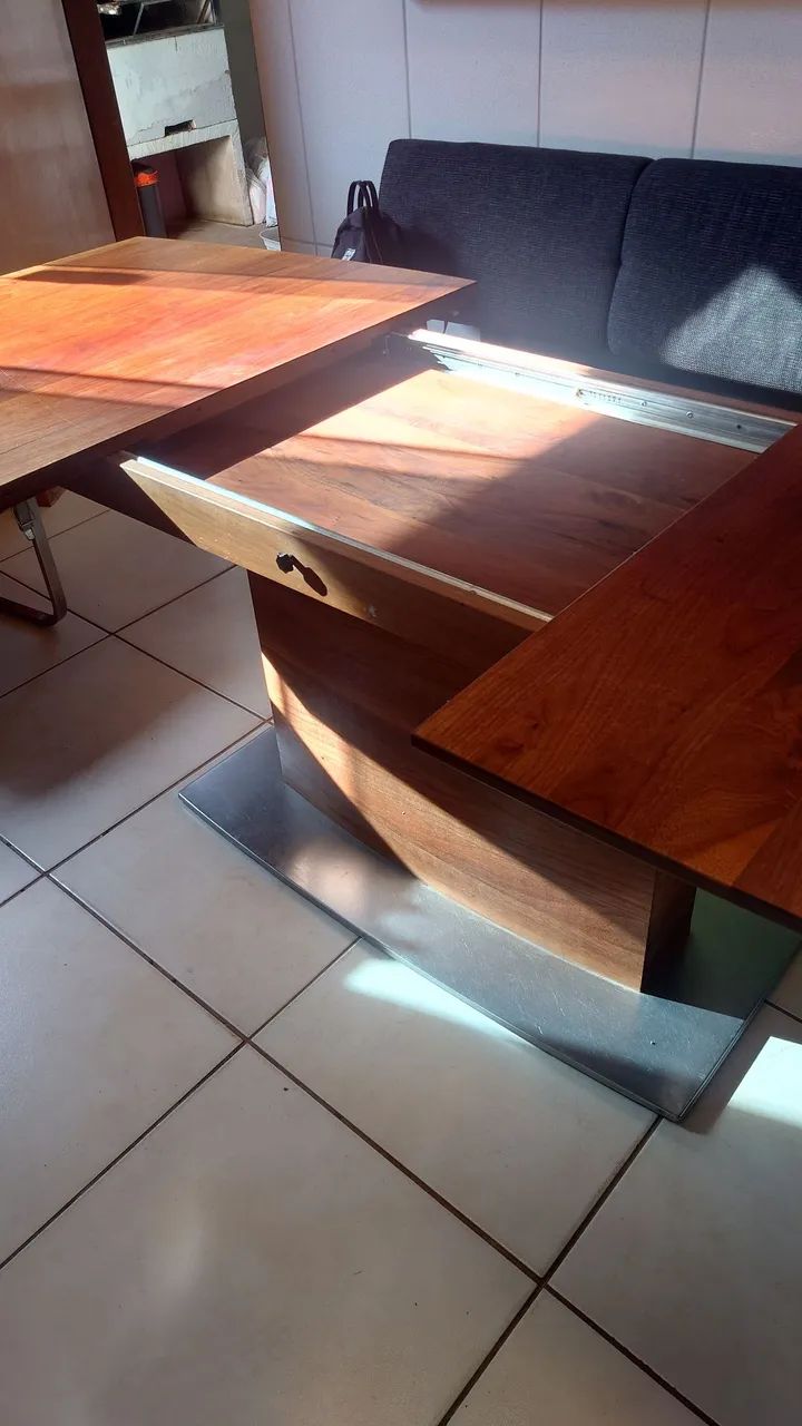 Mesa em madeira maciça cadeira e banco  - Foto 2