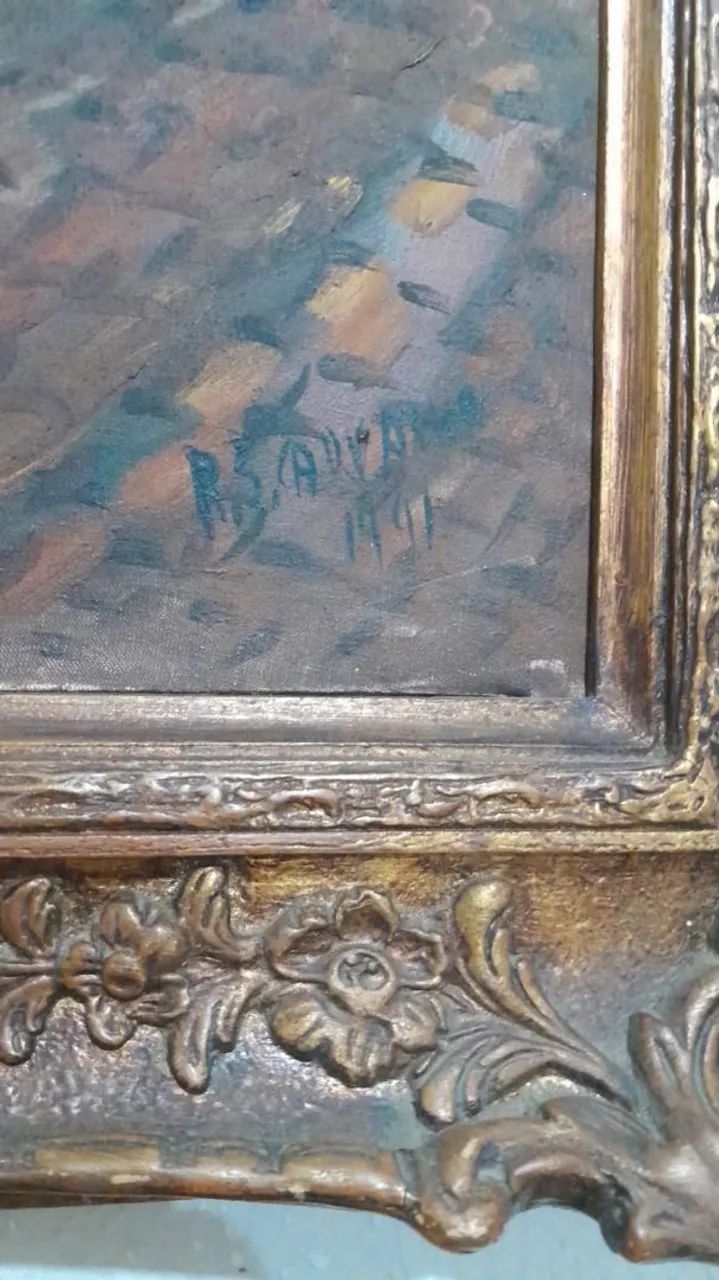 Antigo quadro óleo sobre tela - Foto 3