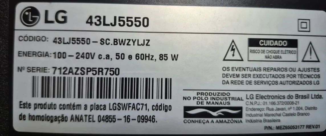 Tv LG 43 com defeito  - Foto 2