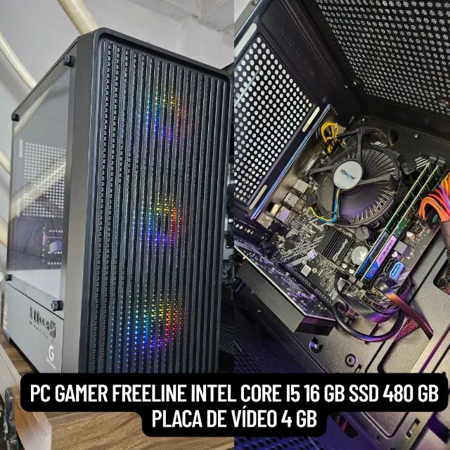 PC Gamer Freeline Intel Core i5 16 GB SSD 480 GB Placa de Vídeo 4 GB