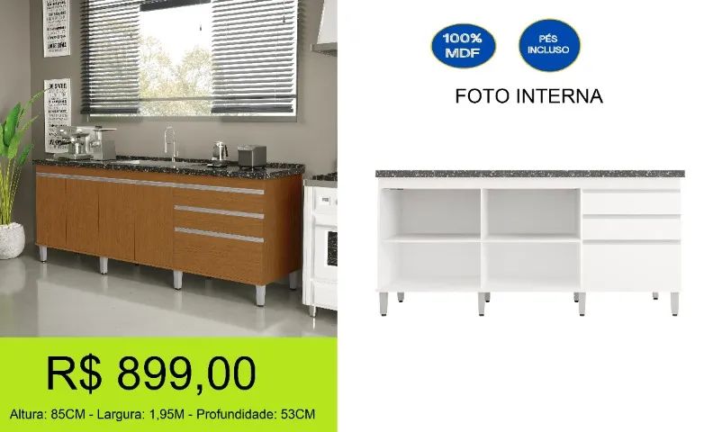Gabinete para pias de 2,00M - Parcelamos sem juros!!  - Foto 3