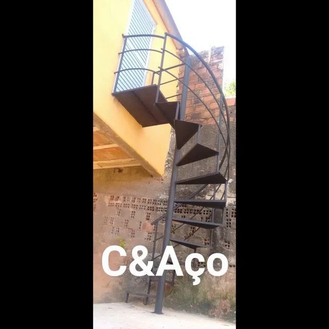 Escada caracol e reta em ferro e Galvanizado - Foto 3