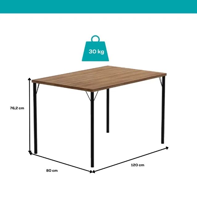 Mesa de Jantar Retangular 1,2m 1586 Carraro Freijó/Preto - Foto 2