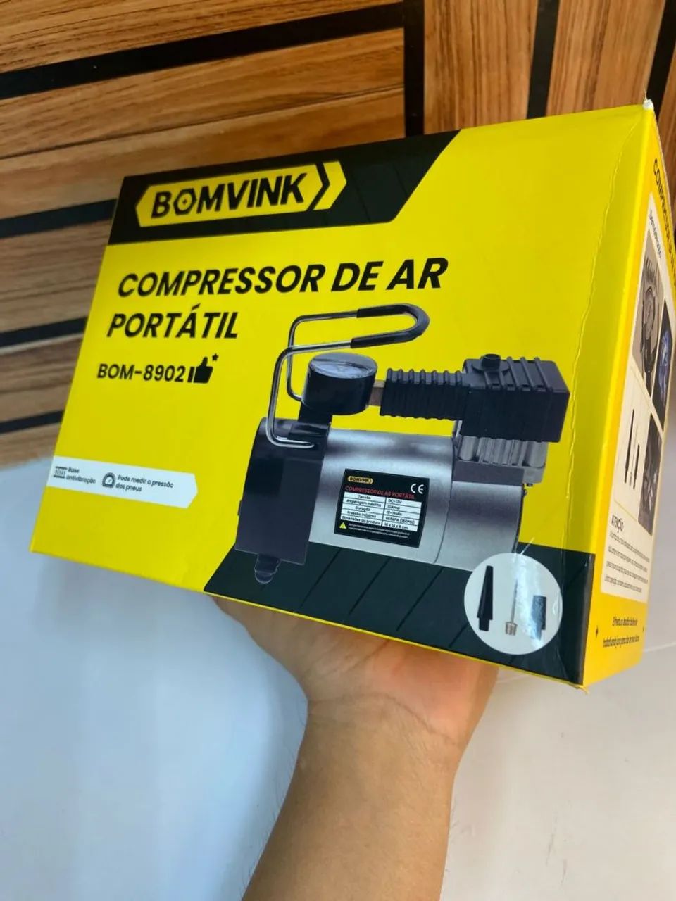 COMPRESSOR DE AR PORTÁTIL BOM-8902 BomVink - Foto 4