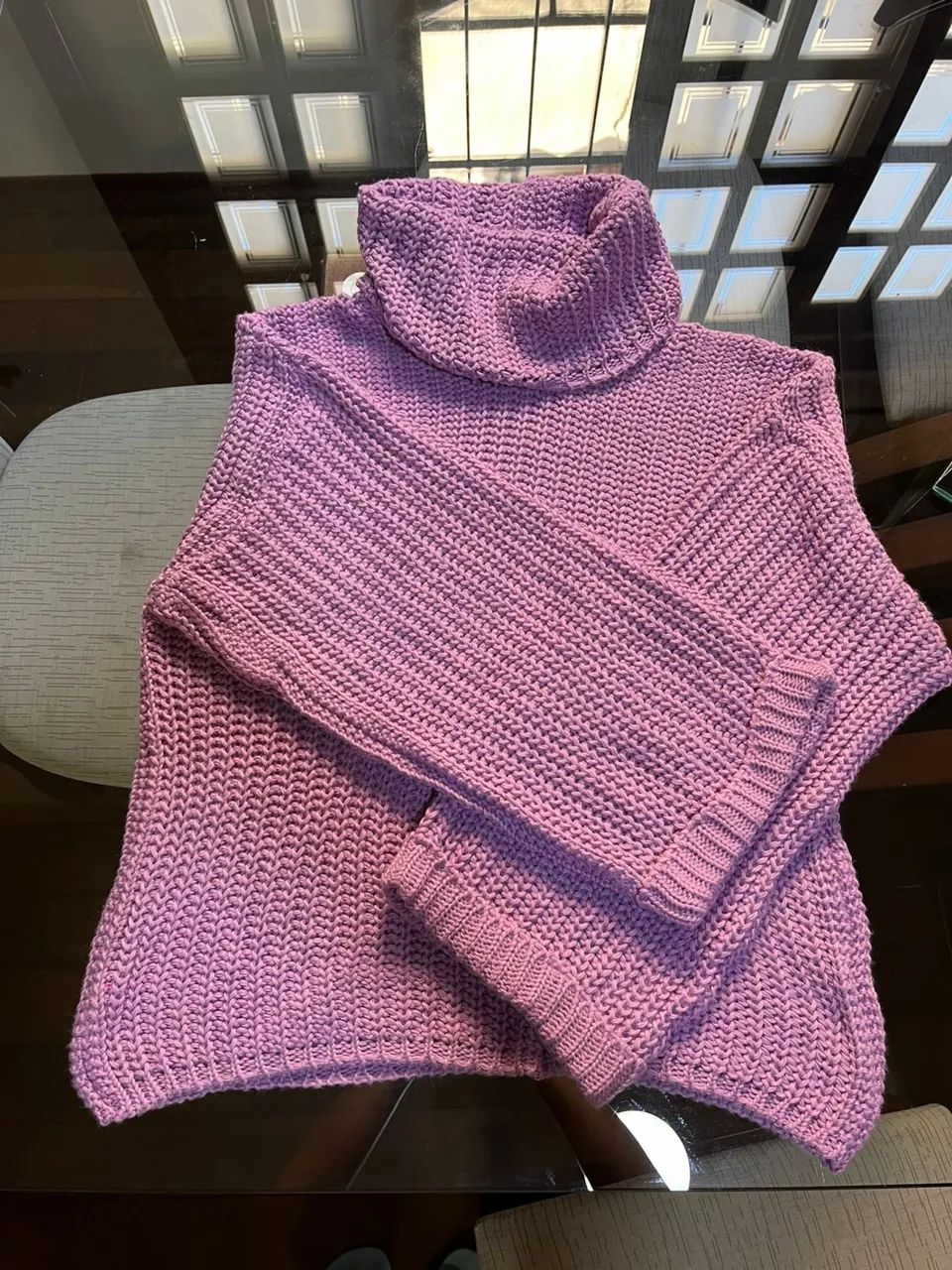 Blusa tricô lilás 