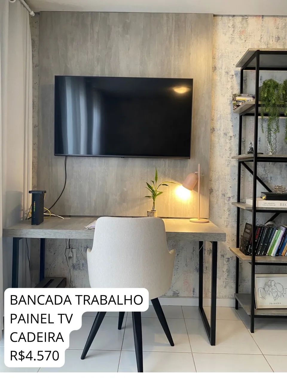 Bancada trabalho e painel tv 