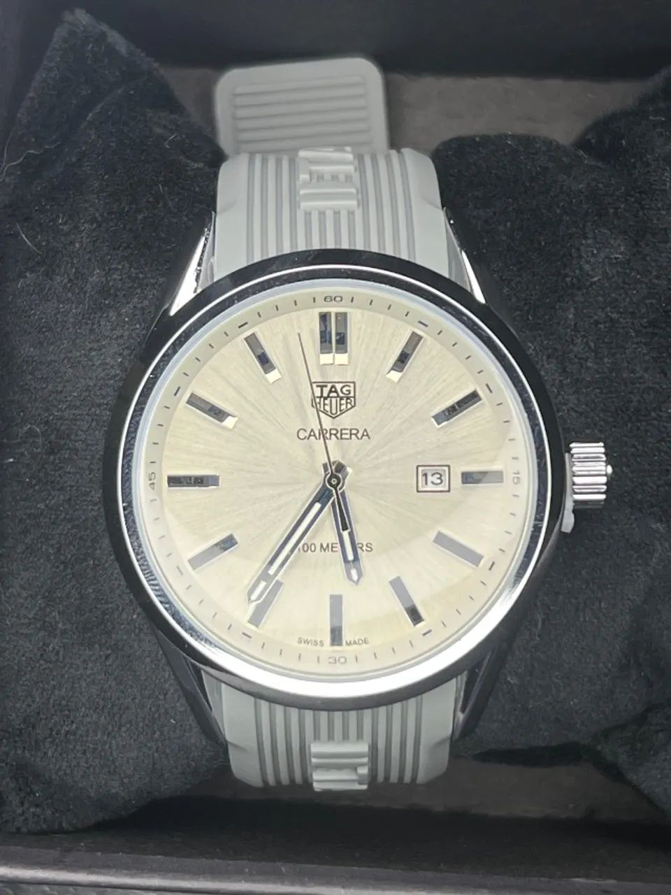 Tag Heuer Carrera Borracha Prata - Foto 3