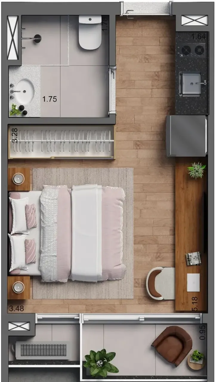 PLANTA 23m²