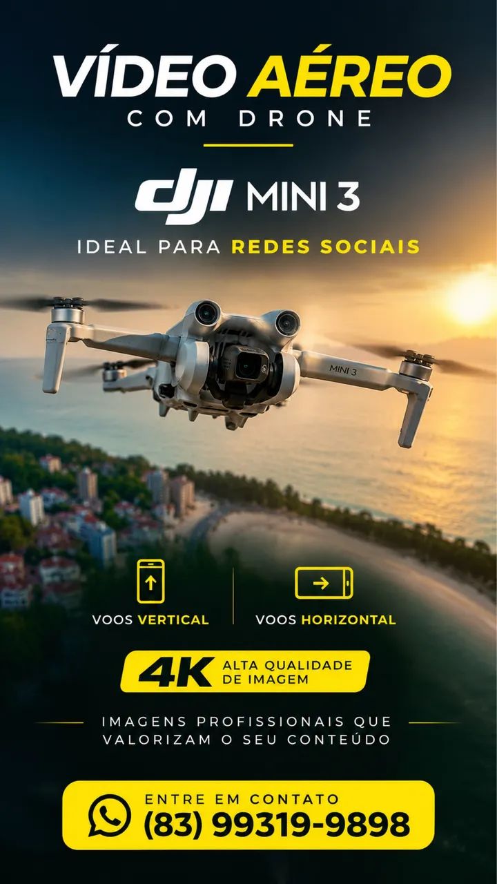 Voos de drone ( IMAGENS AÉREA ) Dji mini 3 