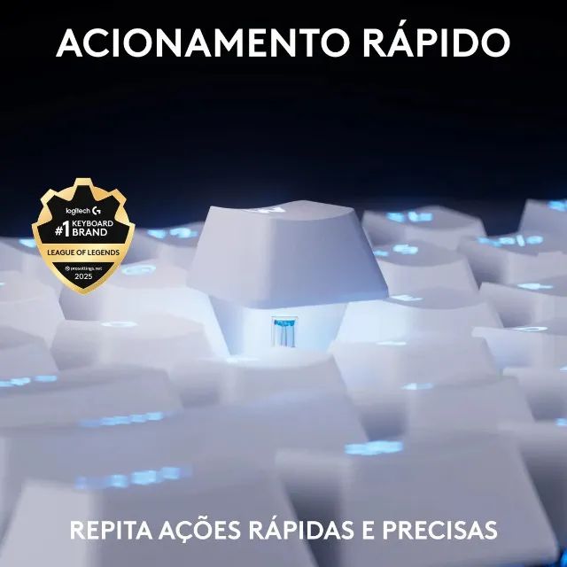 Teclado Logitech G PRO X TKL RAPID Magnético - Branco - Foto 5