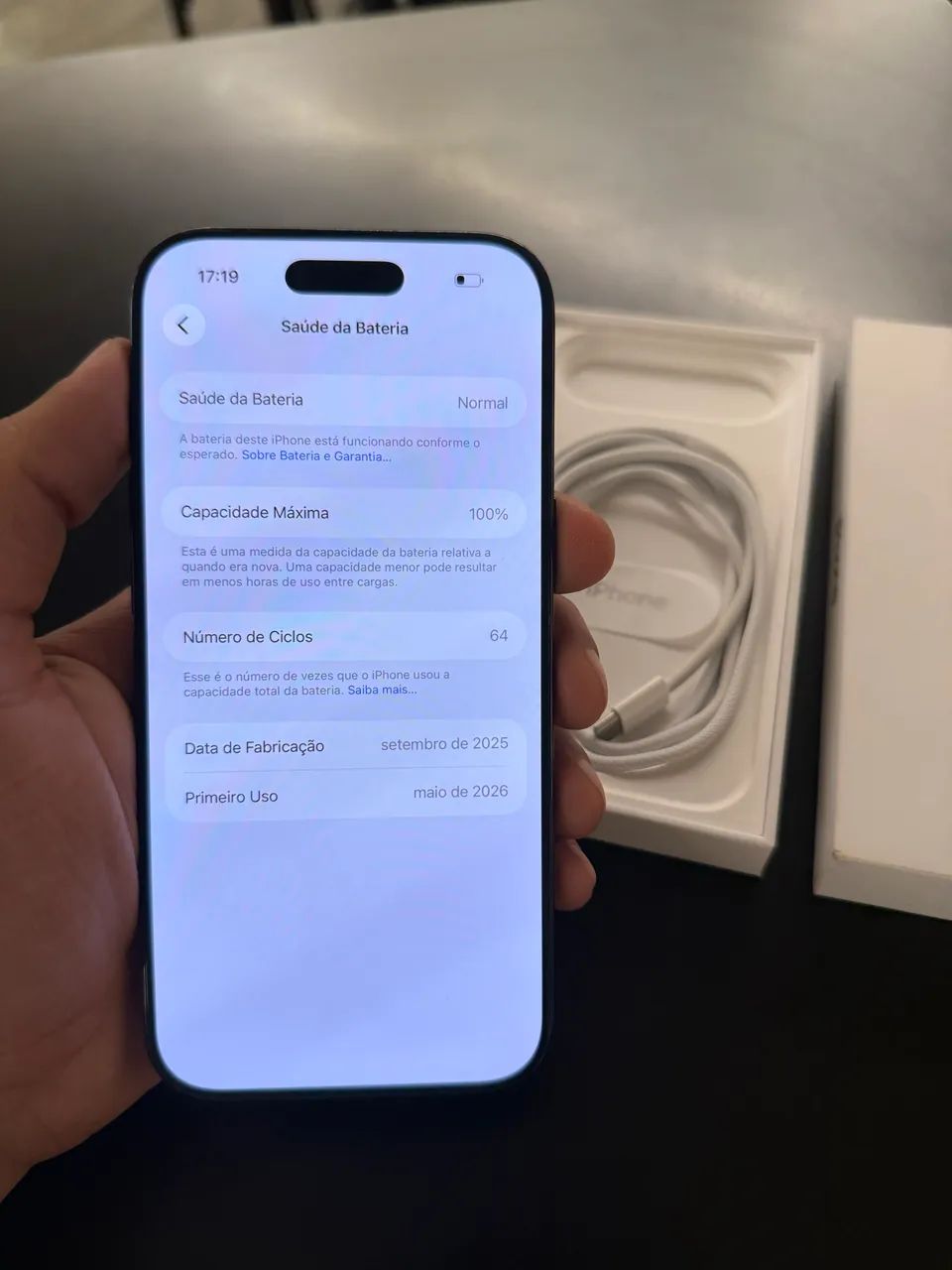 Iphone 17 Air 256GB + NOTA FISCAL + CAIXA E CABO ORIGINAIS / Parcelo em 12x / Troco  - Foto 3