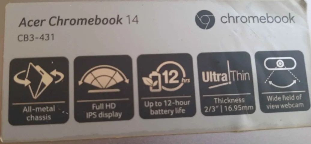 NOTEBOOK ACER CHROMEBOOK CB3-431 - LER DESCRIÇÃO - Foto 3