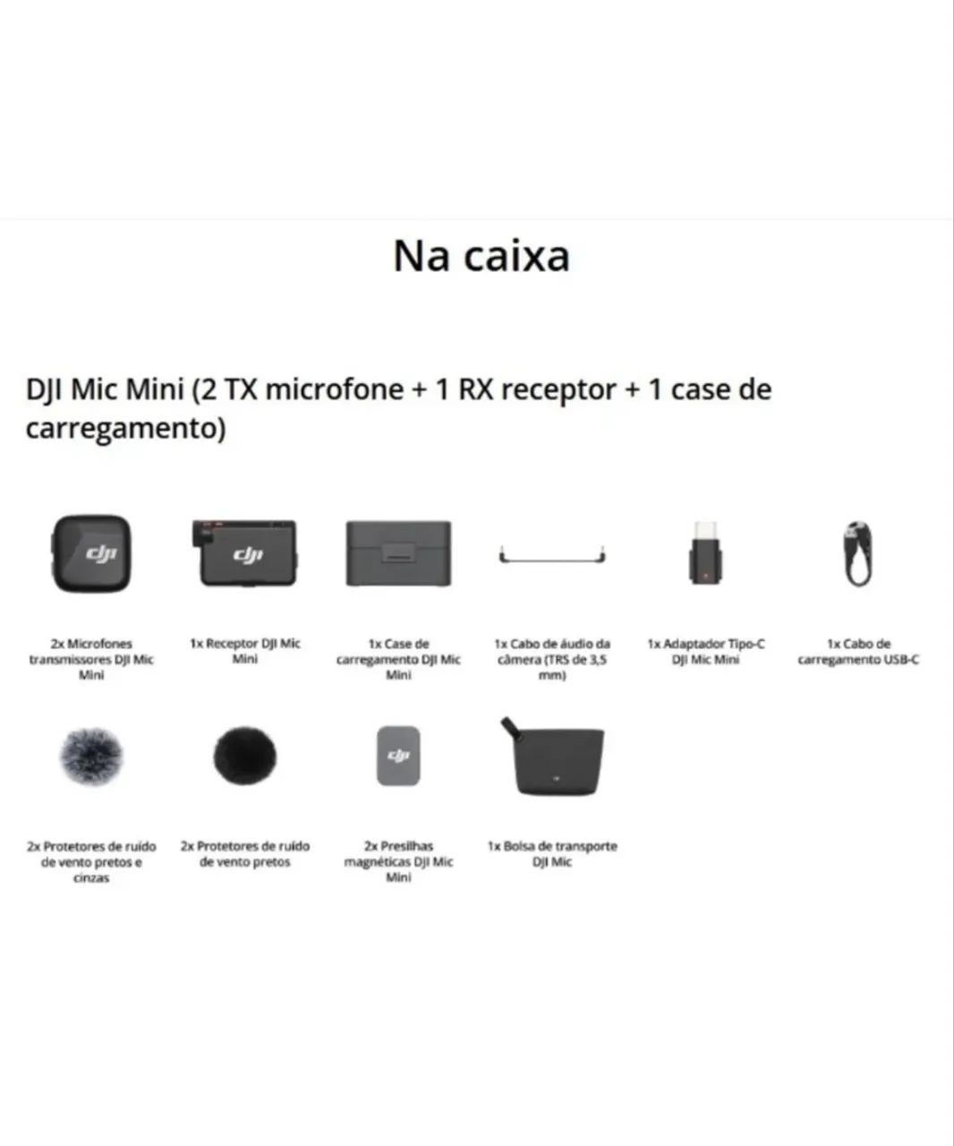 Microfone dji mic mini 2 tx + 1R X NOVO LACRADO  - Foto 3