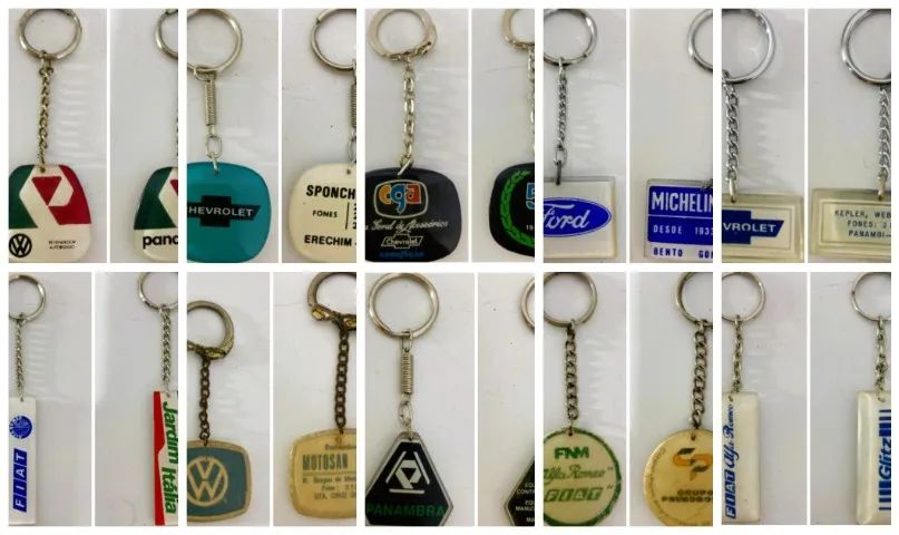 Chaveiros Antigos de Concessionárias Volkswagen, Fiat, Ford e Chevrolet.