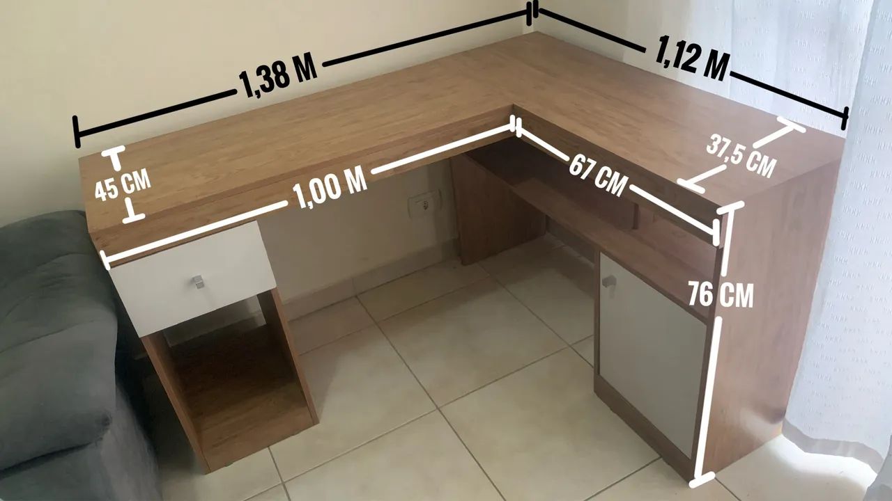 Mesa home office de canto - Foto 2