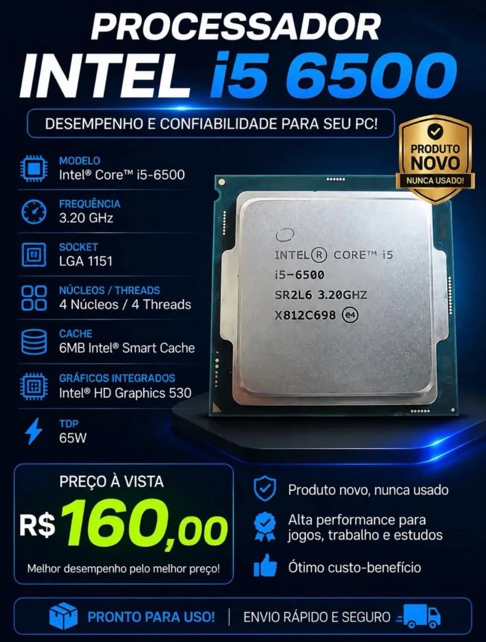PROCESSADOR i5 6500 (NOVO)