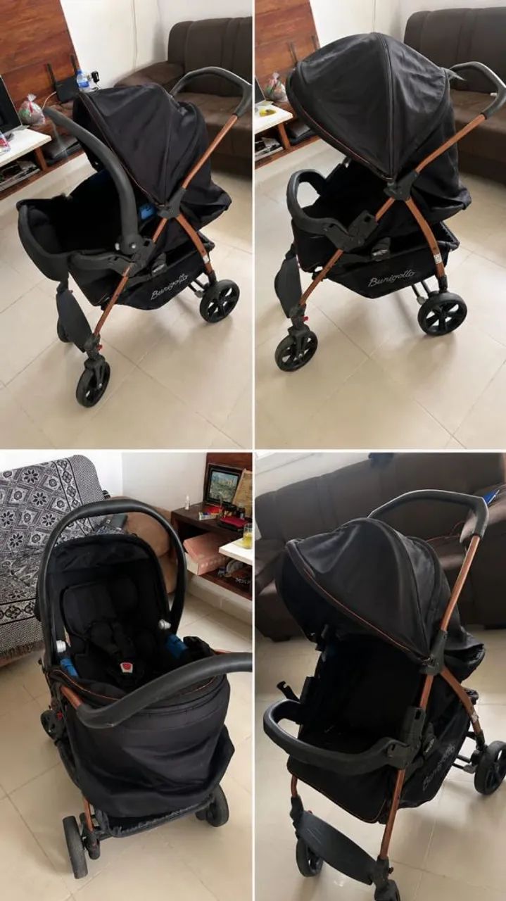 Carrinho de bebê com o bebê conforto  - Foto 2