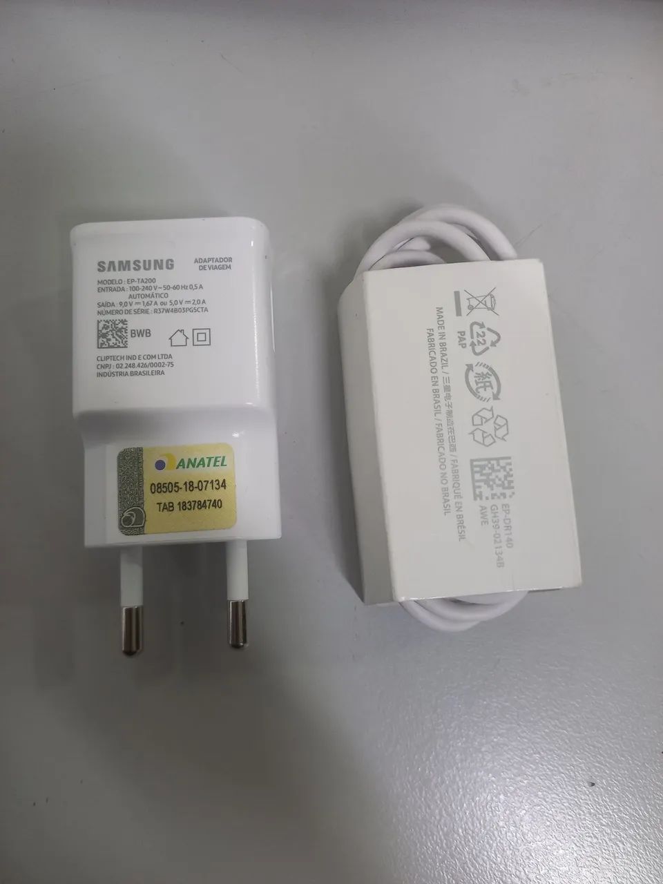Carregador Samsung turbo original tipo C com cabo