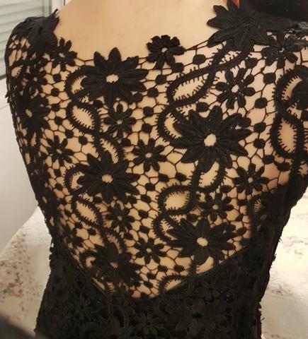Vestido Social Longo Preto de Renda - Foto 4