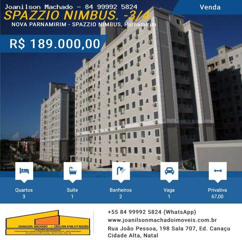 Apartamento 3/4 - 67m2 em Nova Parnamirim - Spazzio Nimbus